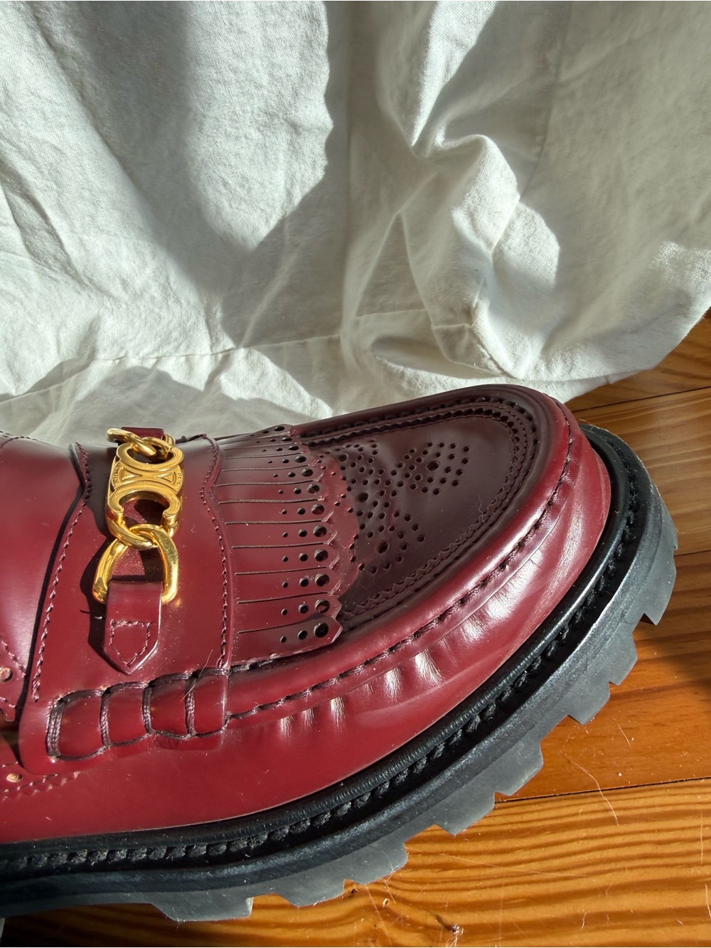 Celine Margaret burgundy leather loafers EU 37.5=US 7.5 - Picture 5 of 6
